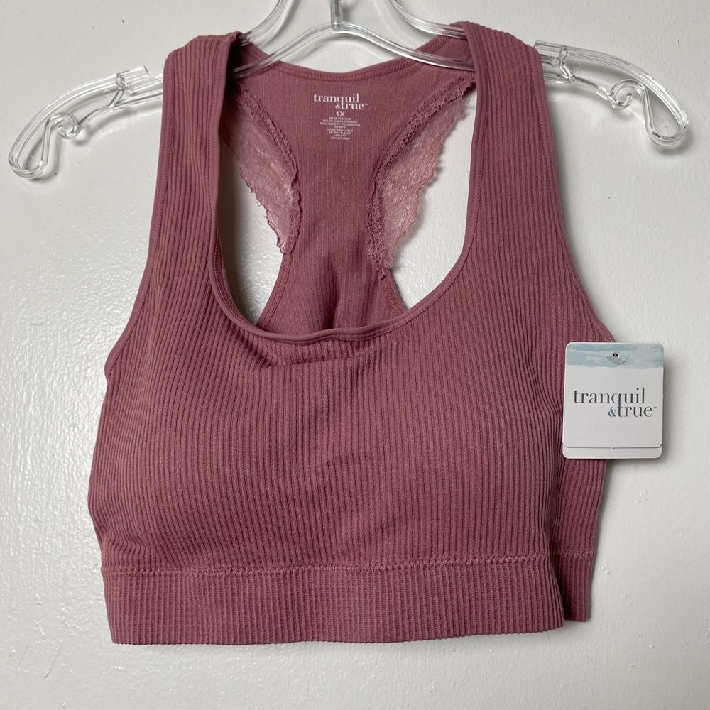 Tranquil & True Bralette Bra Women Juniors Teens Youth Pink 2X Sport Bra